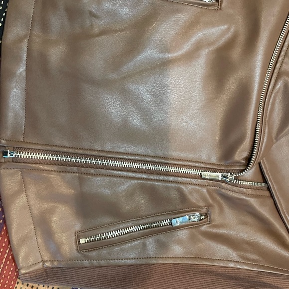 Brown faux leather jacket - Picture 7 of 7